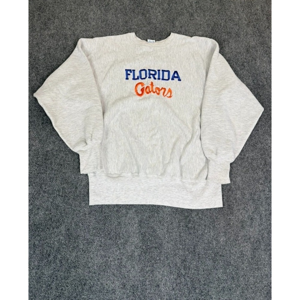 Champions 90"s‎ Reverse Weave Florida Gators Embroidered Gray Sweatshirt Size L